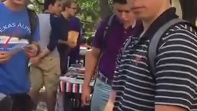Triggered UT Texas Students Freak Out At Conservatives Selling People