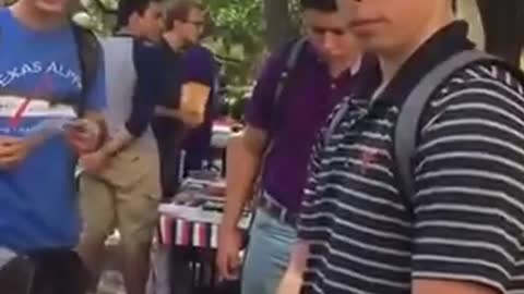 Triggered UT Texas Students Freak Out At Conservatives Selling People