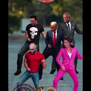 Trump, RFk, Tulsi, Elon and Joe Rogan staying alive dance video