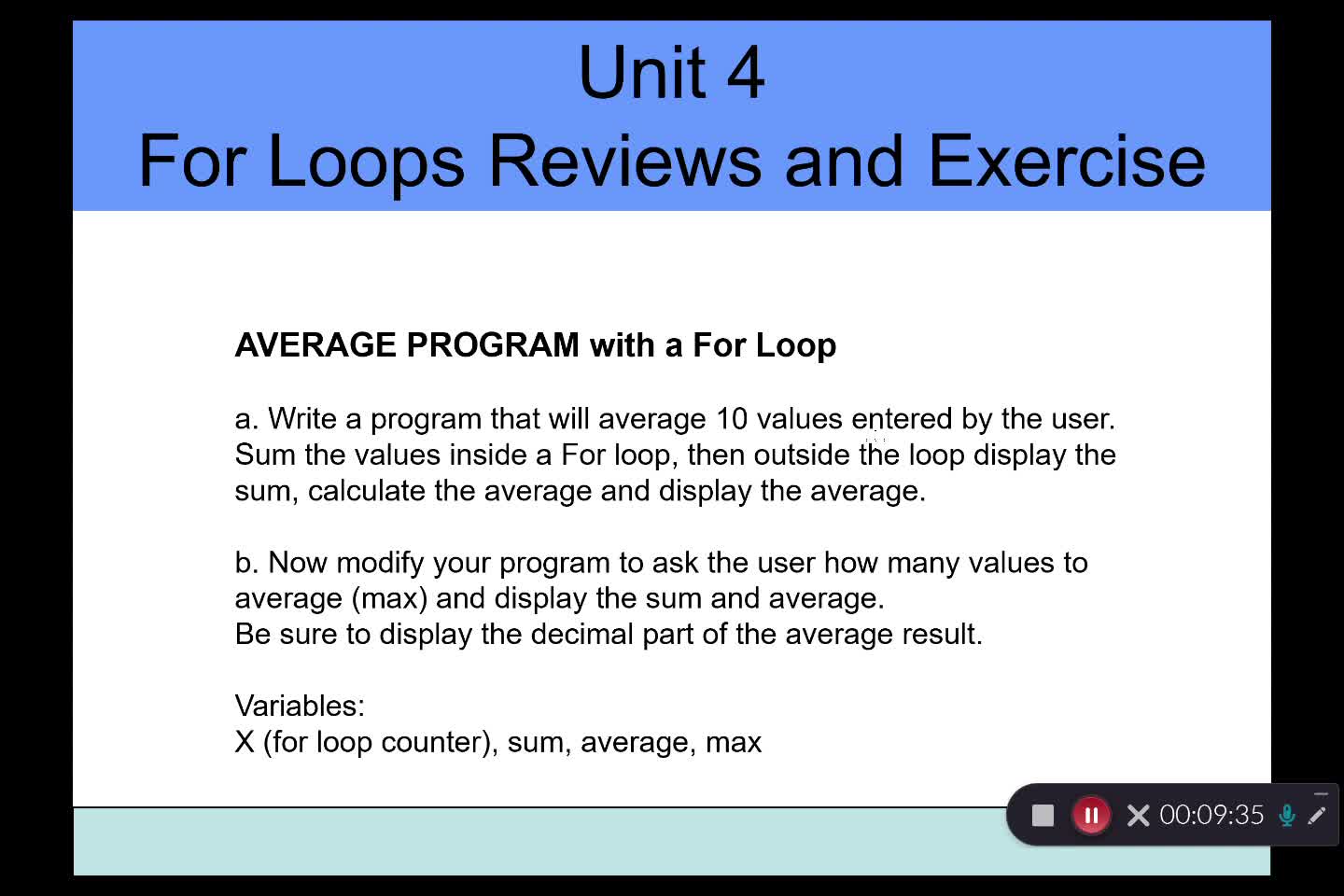 For Loops in Java