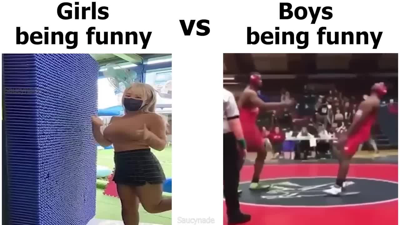 Girl being funy vs boy being funy