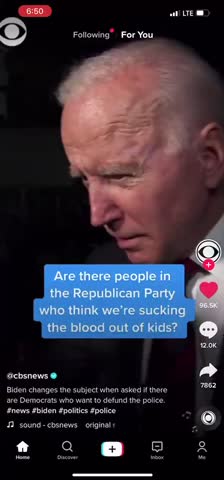 Biden answers Sucking Blood from Children in reply to Defund the Police questionPolice