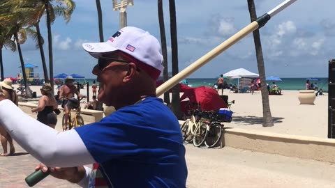 Trump Supporter in Hollywood Beach FL