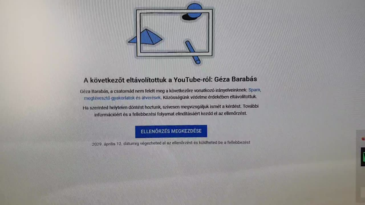 YOU TUBE csatornám törvénytelen megszüntetése 1.rész