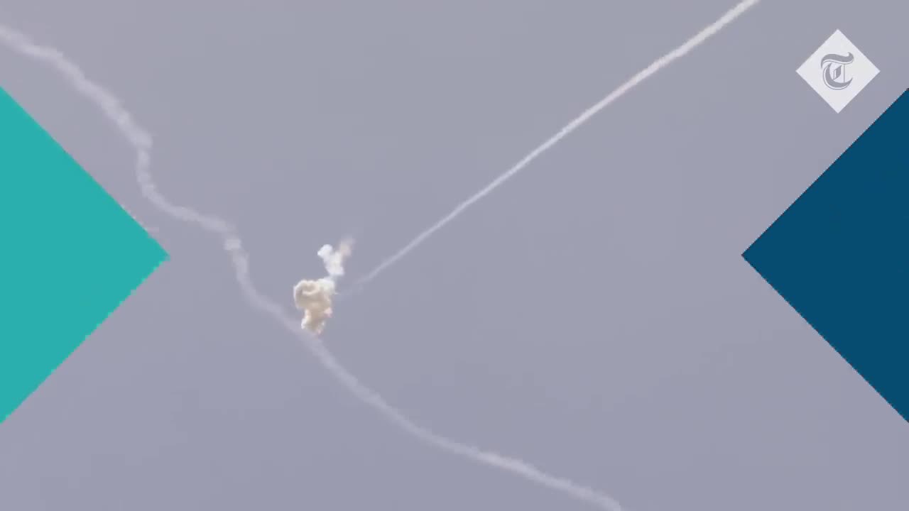 Iron Dome from Israeli intercepting rockets from Gaza