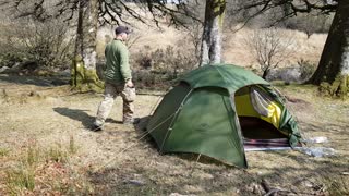 Test footage before filming breaking on the tent