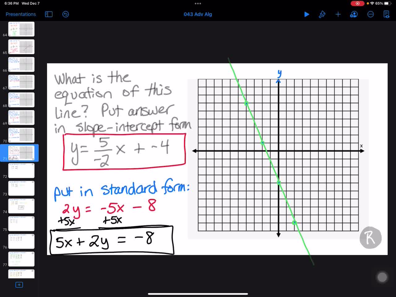 043 Advanced Algebra station answers