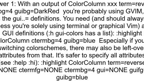 Highlight column in Vim