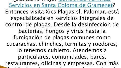 Consigue el mejor Control de Termitas Servicios en Santa Coloma de Gramenet