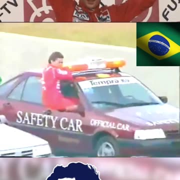 Senna fazendo a Festa no Grande Premio de F1 de Interlagos Brazil em 1993