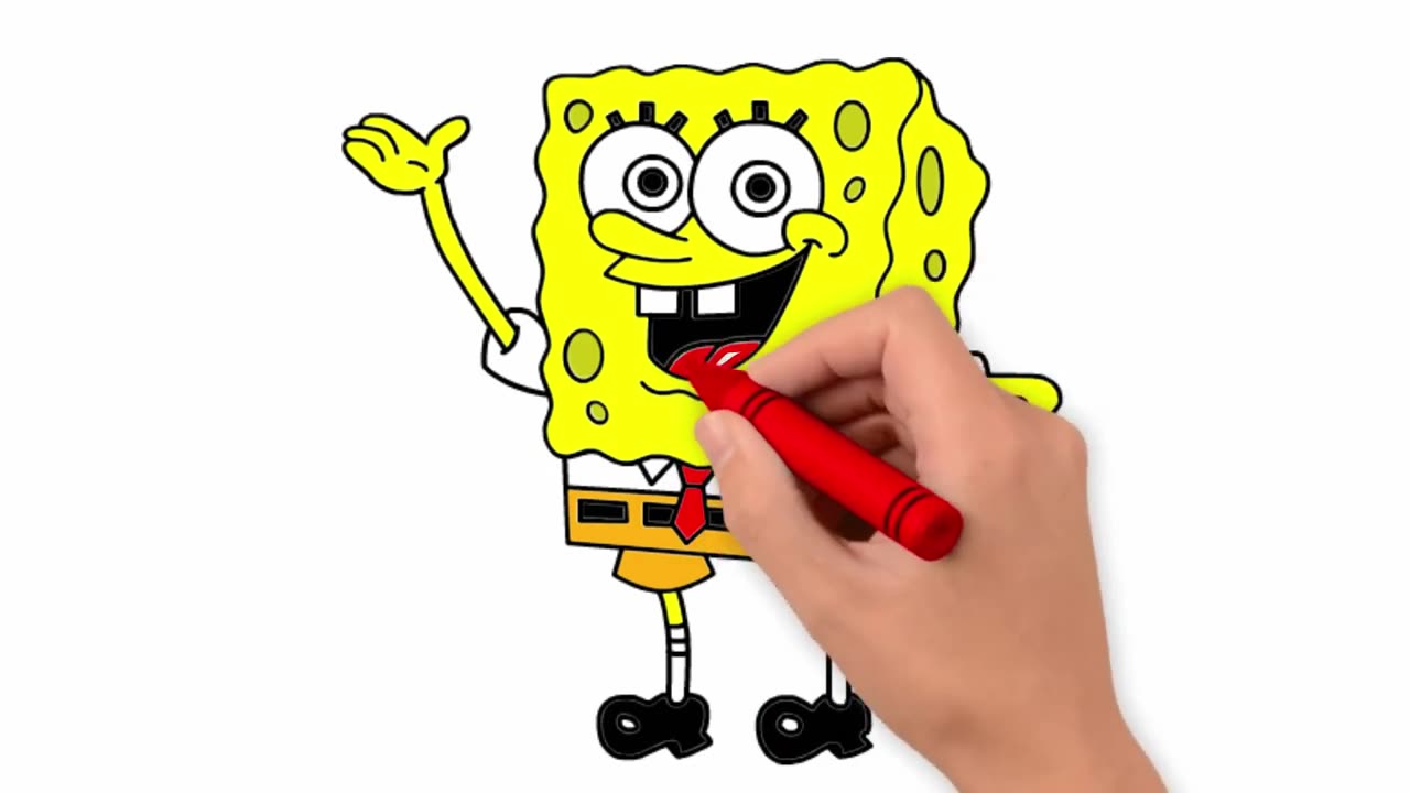 How to Draw Spongebob Squarepants Easy Step by Step and Coloring for Beginners