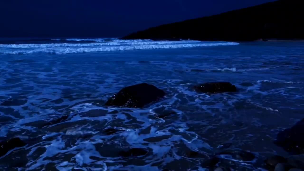 The Sea Ebbs and flows at night