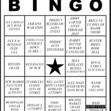 2025 NewYear BINGO card