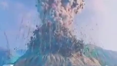 volcano causes wave that hits the boat