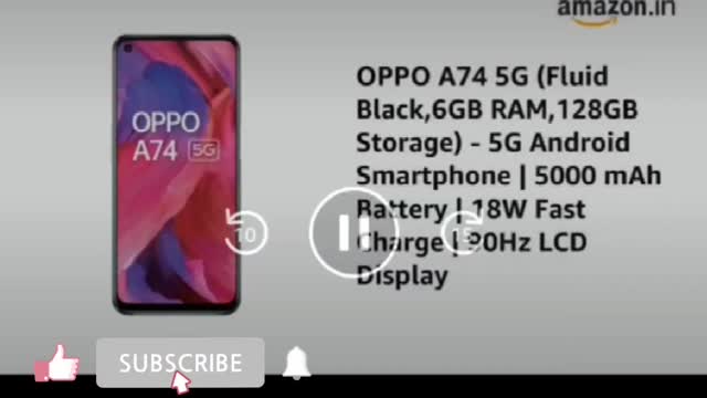 OPPO A74 5G (Fantastic Purple,6GB RAM,128GB Storage) - 5G Android Smartphone | 5000 m