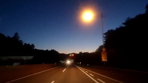 Drive with the sunset