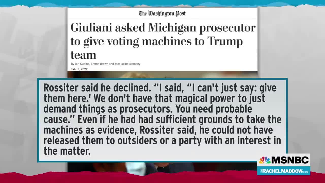 Prosecutor Exposes Another Facet Of Trump Scheme To Seize Voting Machines After 2020 Loss