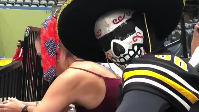 Bones harasses Rattlers fans!