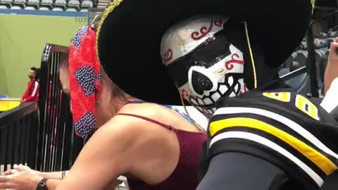 Bones harasses Rattlers fans!