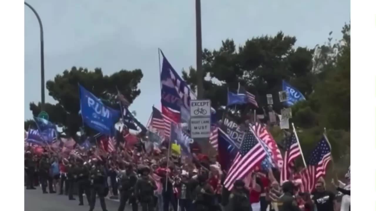 Welcoming President Trump would receive from liberal California. #Trump2024