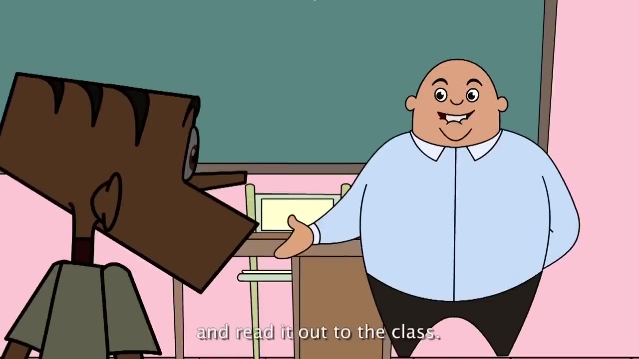 Funny cartoon teacher and students video