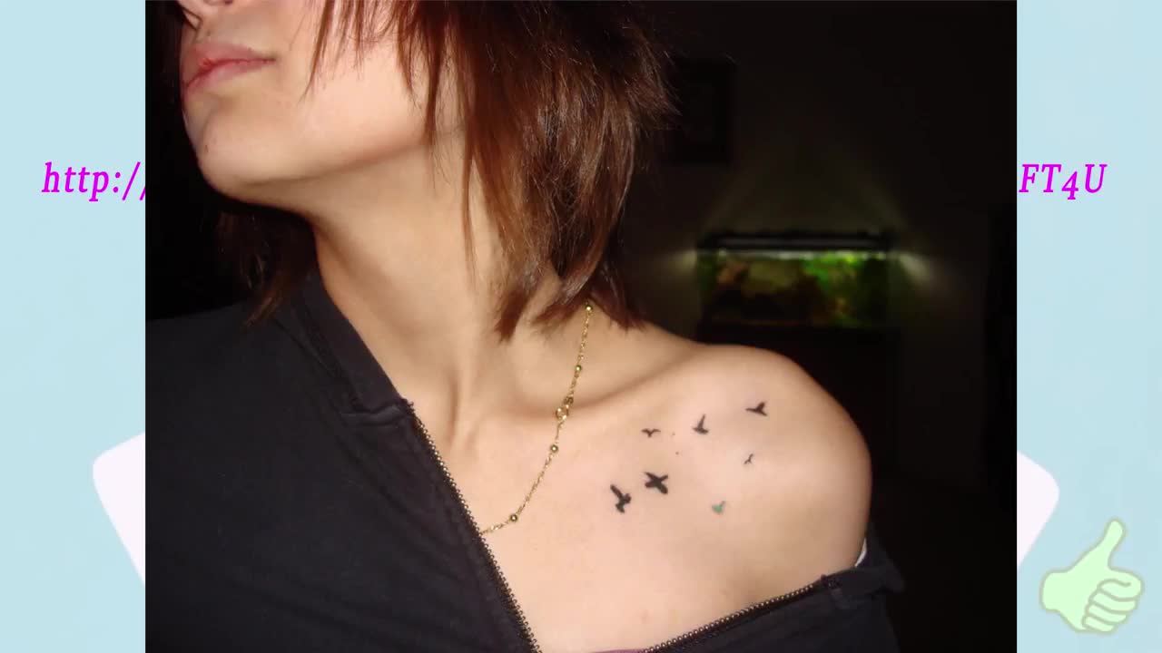 Feather Tattoo With Birds Flying Away