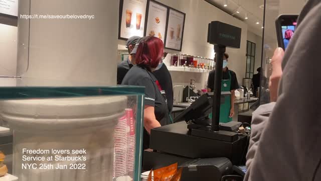 NEW YORKERS DENIED service at Starbucks W4th St 25th Jan