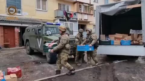Russian Propaganda shows Chechens "caring" for civilians