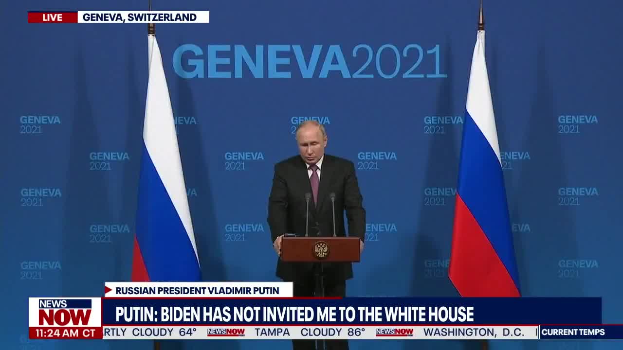Vladimir Putin Holds Press Conference After U.S.-Russia Summit
