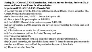 Exam LTAM exercise for August 3, 2021