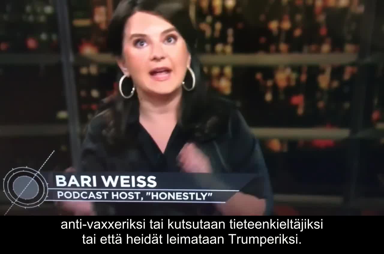 [suomeksi] Bari Weiss on Bill Maher: "I’m Done With Covid"