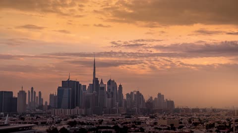 This is a view of Dubai skyscraper. It's cool. I'd like to visit it later.