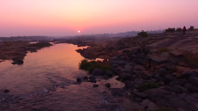 Drone Footage Of A Calm River.