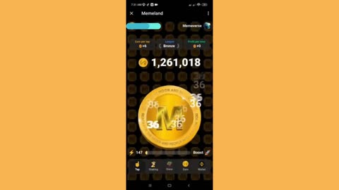 new mining mini app bot telegram memeland