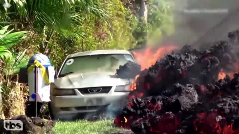 Unedited Footage Of The Car Being Eaten By Lava CONAN on TBS
