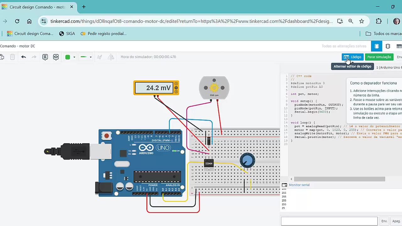 Programação Arduínos - Sessão 7 - TinkerCad