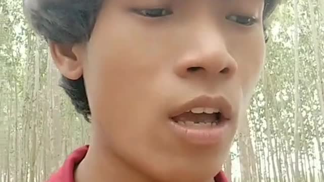 Village boy singing a song. see you again