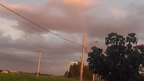 Natural landscape of a beautiful rainbow