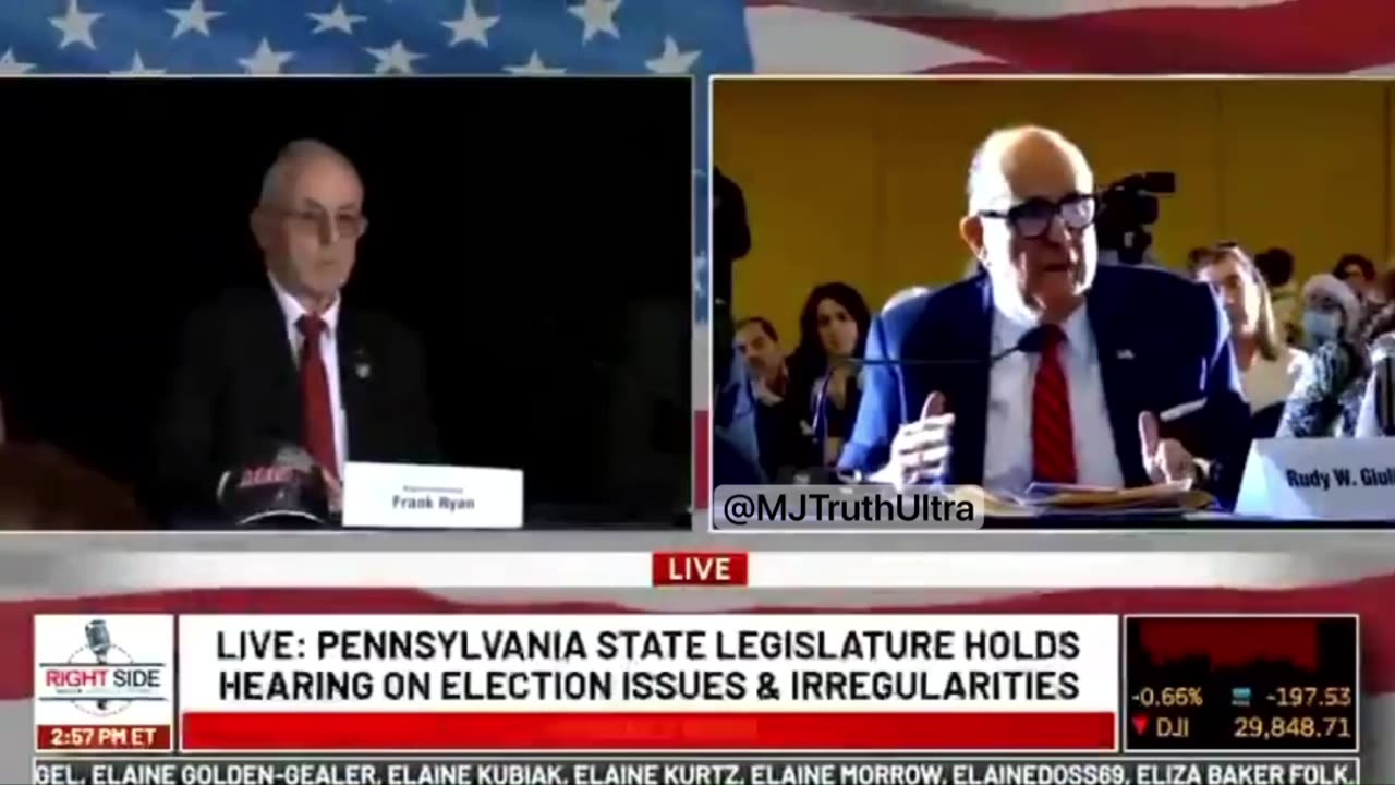 Rudy Giuliani Exposed the mail-in ballot fraud at a 2020 Hearing in front of PA Legislatures