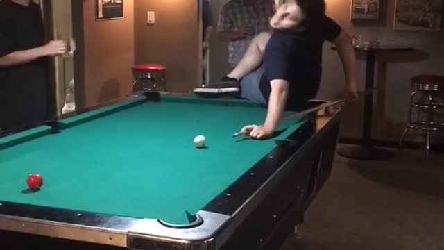 Man on pool table cant play