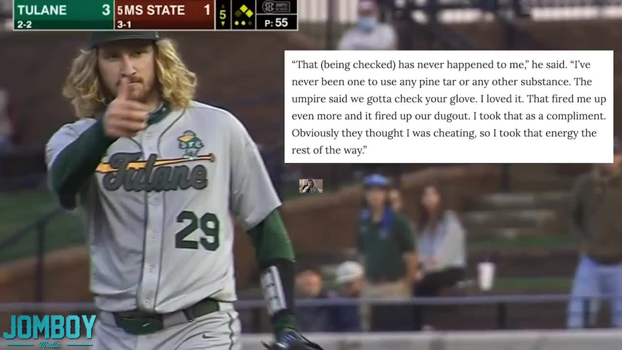 Tulane Pitcher Accused of Using Pine Tar, a breakdown