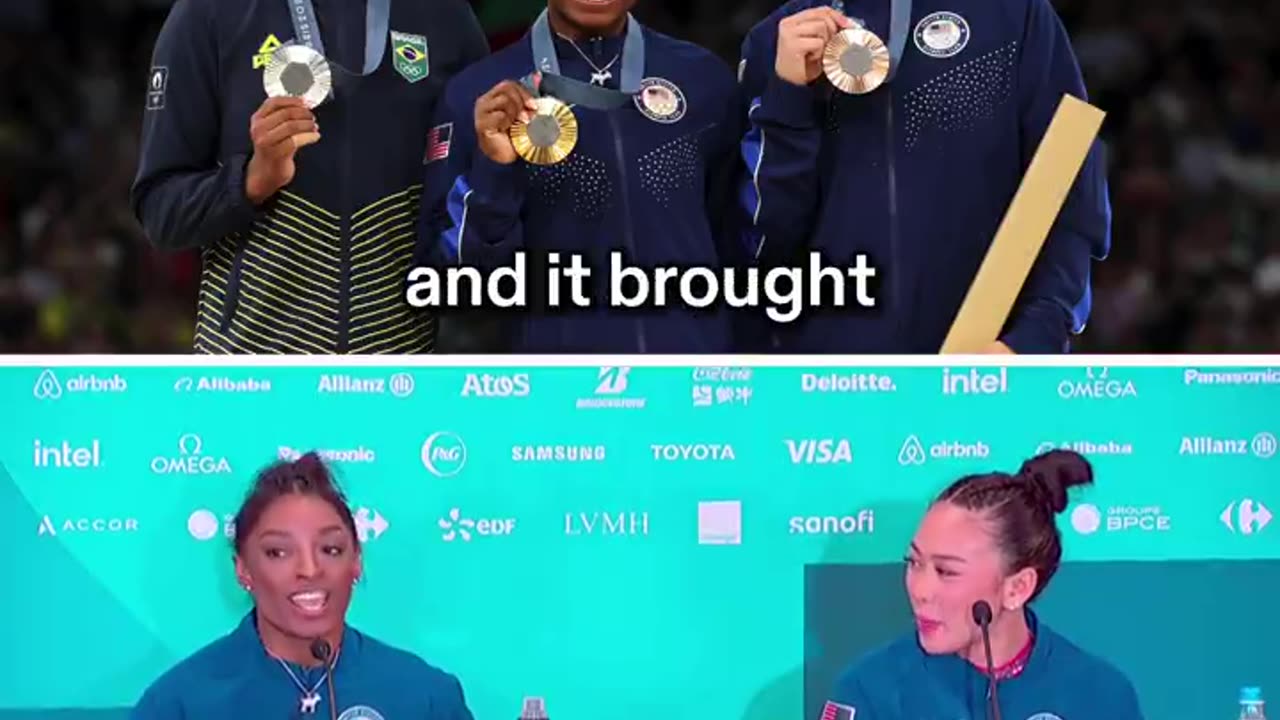 Simone Biles 🤝 Rebeca Andrade.