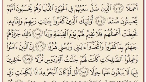 Recitation of Suratul Al Kahf 100 - 110