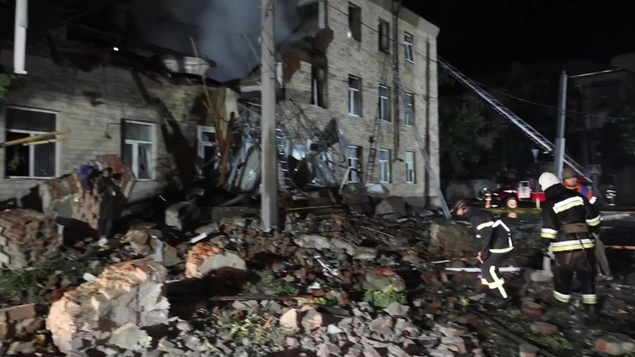 Kharkiv College dormitory partially destroyed by Russian drone strike