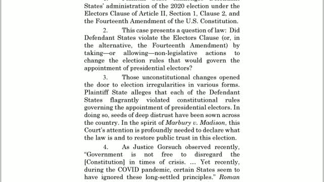 State of Texas v Pennsylvania Georgia Wisconsin Michigan Elector Clause