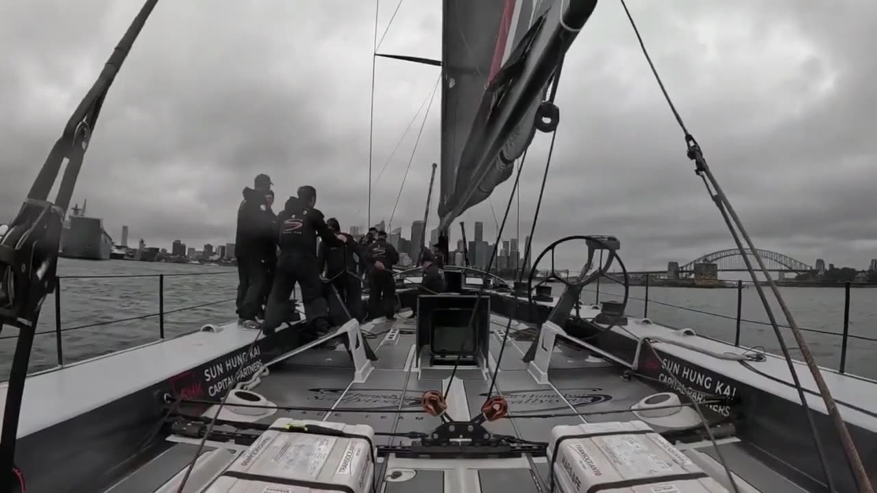 Super Maxi SHK Scallywag Out, Retired, from the Rolex Sydney Hobart Race. Bowsprit Busted, AGAIN!