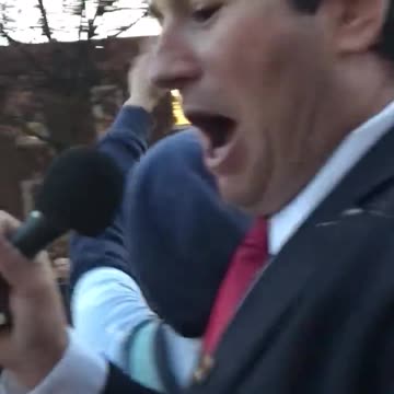 Alex Stein at Penn State protest