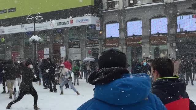 City Block Joyfully Throws Some Snowballs