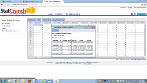 CI Pros Activity StatCrunch