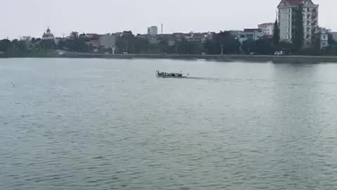 Boating on a lake